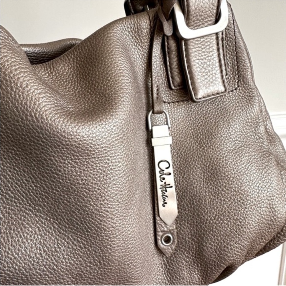 Taupe Leather Shoulder Bag